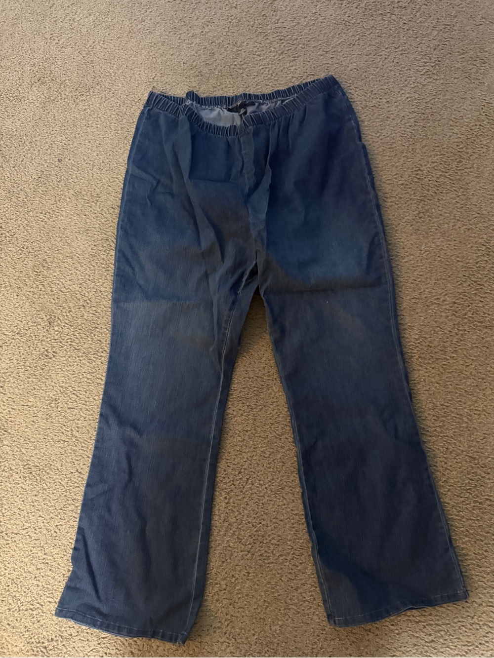 Men's Elastic Waist Blue Corduroy Jeans